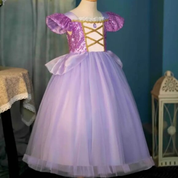 Princess Rapunzel Tangled Dress Girls Halloween Costume - Picture 2 of 6